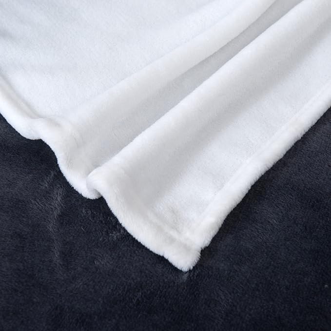 Elegant Comfort Luxury Velvety Feel Blanket, All-Season Lightweight Blanket, Ultra Plush, Soft, Cozy-Fuzzy Flannel Fleece for Couch, Sofa, Bed, Travel, Ombre Design, Twin/Twin XL, Gray