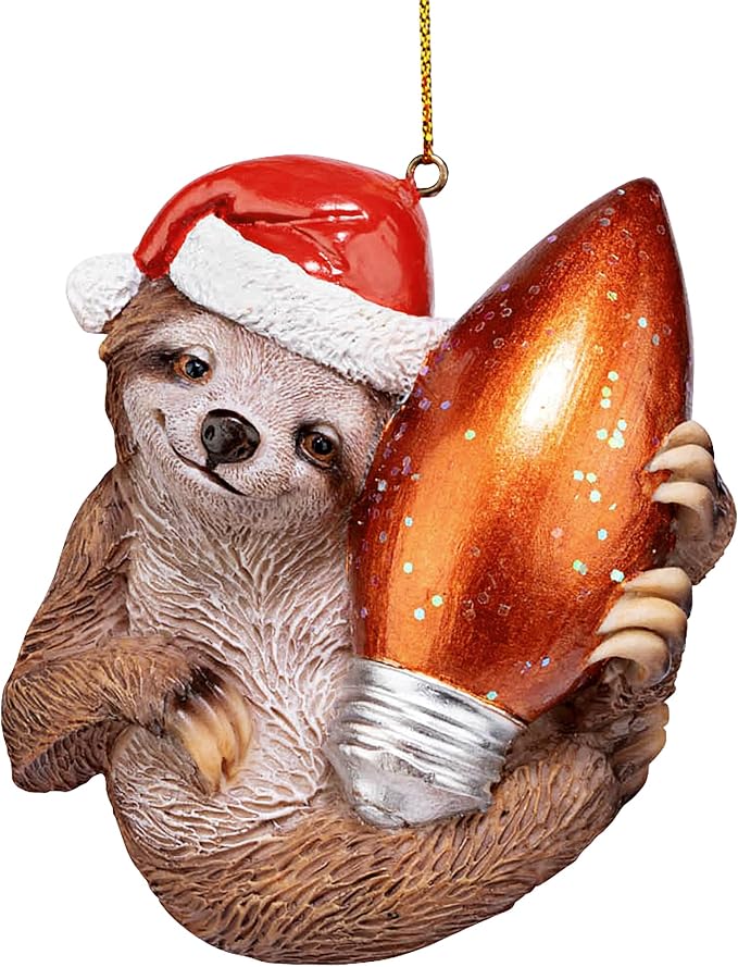 Santa's Holiday Season Sloth Christmas Ornament: Each
