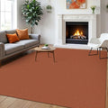 IOHOUZE Washable Area Rug 6x9 Non Slip Rubber Backed Rugs for Living Room, Dining Room Rugs Bedroom Rug, Woven Indoor Floor Carpet for Living Room Nursery Office, Burnt Orange/Tan
