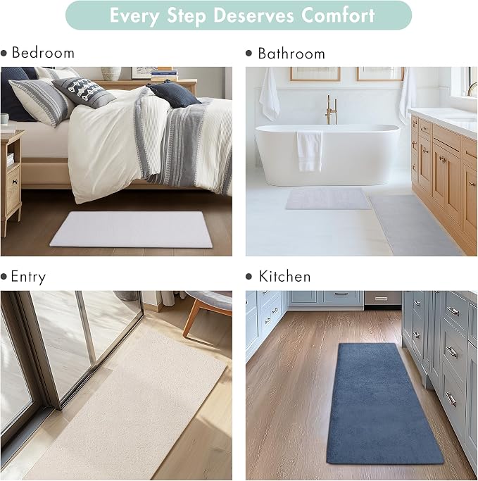 Madison Park Marshmallow Super Soft Toilet Rug, Contour, Seafoam | Non slip Backing, Spa Quality Luxurious Plush Bath Rug for Bathroom, Quick Dry, OEKO TEX, U Shaped