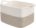 Goodpick Woven Storage Basket for Shelves, 13" x 10" x 9", Light Brown | Books, Dog Toys & Towels Storage, Closet & Shelves Organization, Decorative Rectangle Design, Reinforced Handles