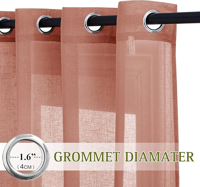 NICETOWN Semi Sheer Linen Patio Curtains - Image 3