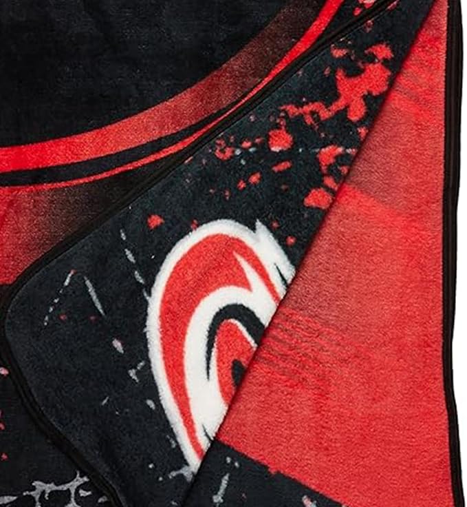 Northwest NHL Carolina Hurricanes Unisex-Adult Micro Raschel Throw Blanket, 46" x 60", Ice Dash
