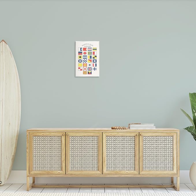Nautical Flag Alphabet Map, 13 x 19 Inch Mounted Print on Wall Plaque | Stupell Industries · By Lil' Rue · Ready to hang · Educational coastal decor · Made in USA