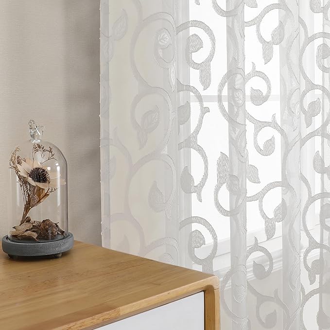 OWENIE Furman Sheer Curtains 63 inch Length - Image 2
