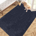 PURRUGS Easy Care Area Rug 4ft x 6ft, Non-Slip Machine Washable Entryway Rug, Dog Door Mat, Stain Resistant Accent Rug for Hallway, Living Room, Bedroom and Mudroom, Navy Blue
