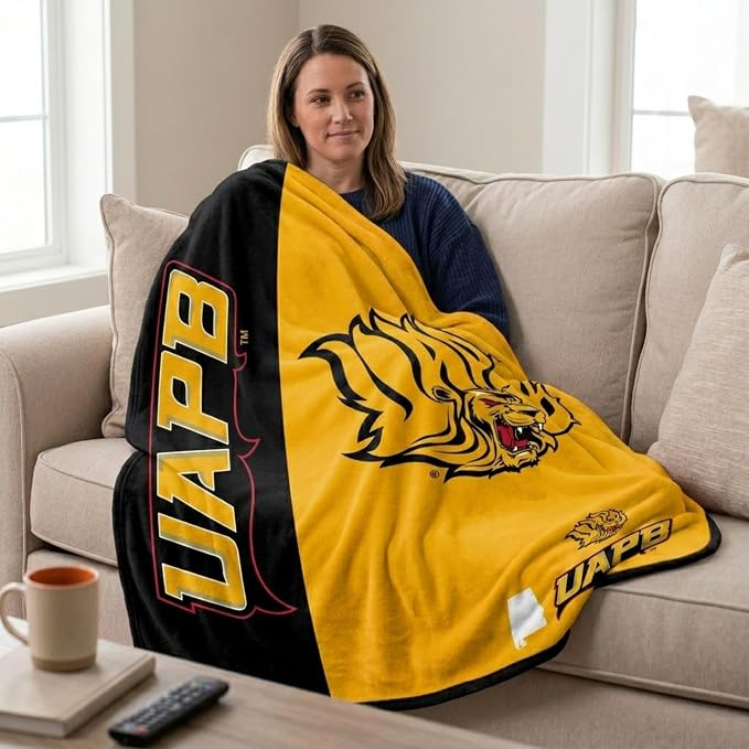 Proformance Home NCAA Arkansas Pine Bluff Golden Lions Endzone Ultra Soft Tailgate Throw