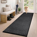 PURRUGS Dirt Trapping Door Mat 24" x 59", Non-Slip Machine Washable Entry Rug, Entrance Mat, Indoor Front Door Mat, Super Absorbent Entryway Rug for Muddy Shoes & Paws, Heathered Charcoal
