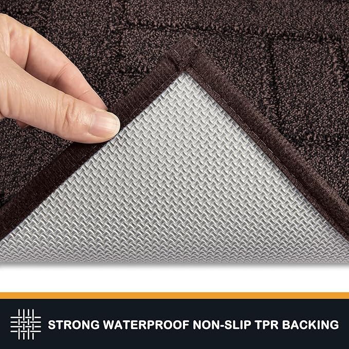 PURRUGS Dirt Trapping Door Mat 24" x 70", Non-Slip Machine Washable Entry Rug, Dog Doormat, Indoor Front Door Mat, Super Absorbent Entryway Rug for Muddy Shoes & Paws, Brown