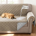 H.VERSAILTEX 100% Waterproof Couch Protector for Dogs Triple Non-Slip Couch Slipcover with Storage Pocket Thick Durable Sofa Covers Washable(XL Sofa, Taupe)