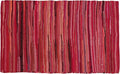 Ramanta Home Hand Woven Cotton Chindi Rug 3'x5' - Red, Braided Recycled 100% Cotton Rug for High Traffic Area, Farmhouse Boho Rugs for Living Room, Kitchen Entryway Bedroom Floor Mat - 36"x60"