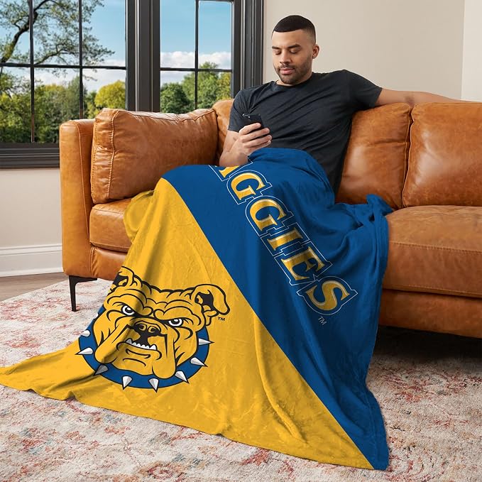 Northwest NCAA Silk Touch Throw Blanket, Ultra Soft Plush Polyester, Lightweight Warm Decorative Fan Gift, 46 x 60 in