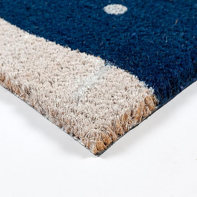 Gertmenian Peanuts Snoopy Coir Doormat - 2x3 Welcome Mat (2-Pack), Ideal for High Traffic Areas in Front Door, Garage, Entryway - Snowflake/Dog House Lights, 80004