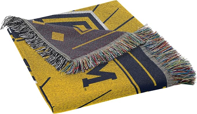 Northwest Michigan Wolverines 2023 National Champions Woven Tapestry Throw Blanket – 48 x 60 Inches – NCAA Official Fan Decor – Visionary Design
