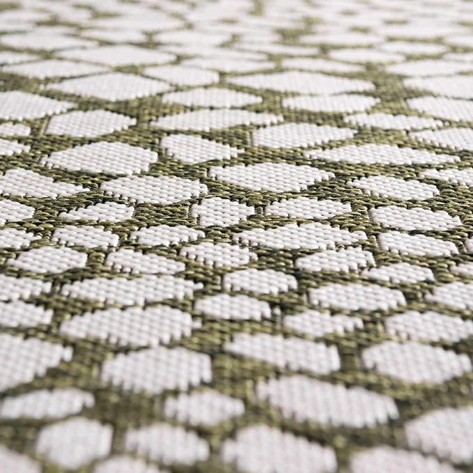 Unique Loom Outdoor Collection Area Rug - Cape Town (3' 3" x 5' 3" Rectangle, Green/ Ivory)