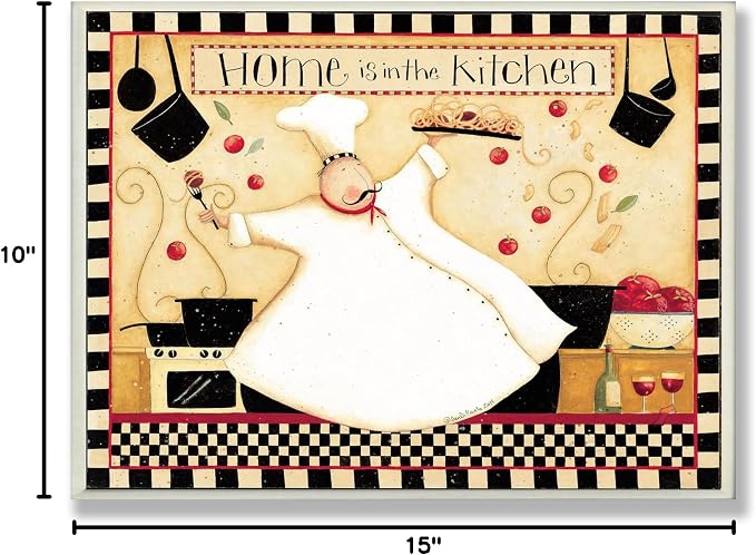 Stupell Home Décor Home Is In The Kitchen Wall Plaque, 10 x 0.5 x 15, Proudly Made in USA