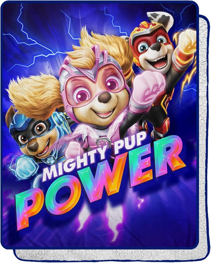 Northwest Paw Patrol Silk Touch Sherpa Throw Blanket, 40" x 50", Mighty Trio