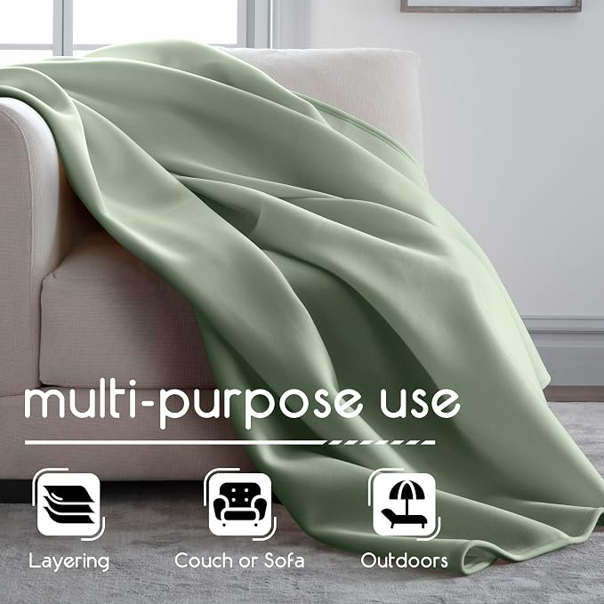 Vellux 1B05556 Orignal Full/Queen Moss Blanket, Green (Pack of 2)