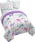 Trend Collector Twin Comforter Set 4 Piece Kids Unicorn Bedding, White | Bed in a Bag, Comforter Sheets Pillowcase, Official Product, Soft Microfiber, Machine Washable, Easy Care, Girls Gift