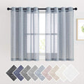NICETOWN Linen Blend Semi Sheer Window Curtains W52 x L45, Sea Mist by NICETOWN