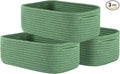 KALLAX Small Woven Storage Basket for Organizing, 12 x 8 x 4.5 inch, 3 Pack | Shelf baskets for closet organization, toy storage and home decor, Perfect as empty gift baskets for holidays, Green