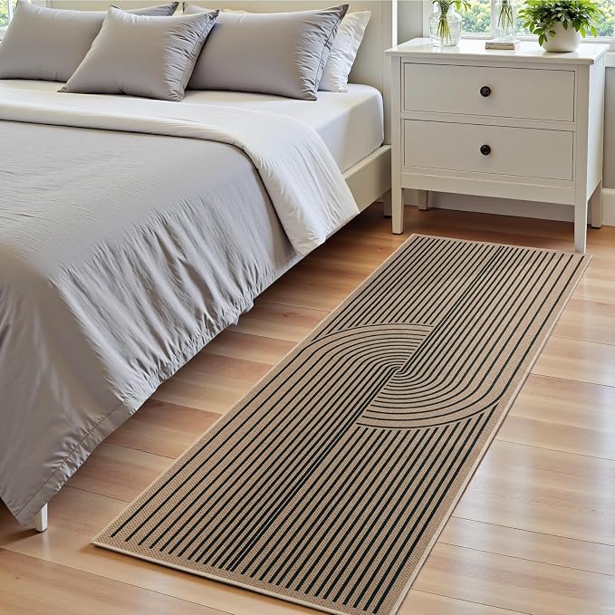 EDIMENS 2x6 Runner Rug Easy Jute Washable Kitchen Indoor Outdoor Non Slip | Rugs for Kitchen Floor Runner Rug for Laundry Balcony Low Pile Rugs Rainbow Carpet for Hallway Runner 6ft Entry
