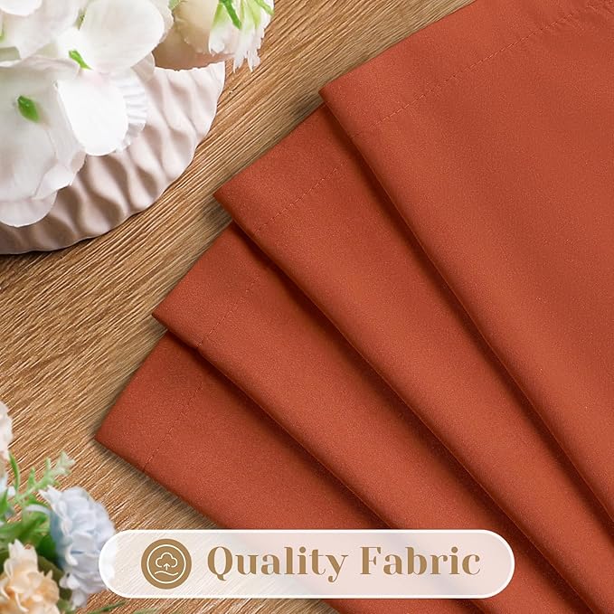HOMEIDEAS Non-See-Through Fall Burnt Orange Privacy Sheer Curtains, 52 X 72 - Image 6