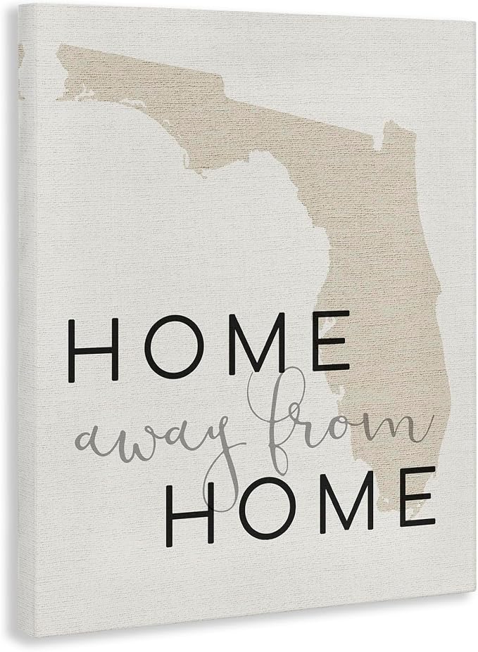 Stupell Industries 'Home Sweet Florida Typography ', Canvas Art, 36 x 48 Inches, Easy to Hang and Sturdy, Made in USA, by Lil' Rue | Stupell Industries | 36 x 48 Inches, Easy to Hang and Sturdy, Made in USA, by Lil' Rue