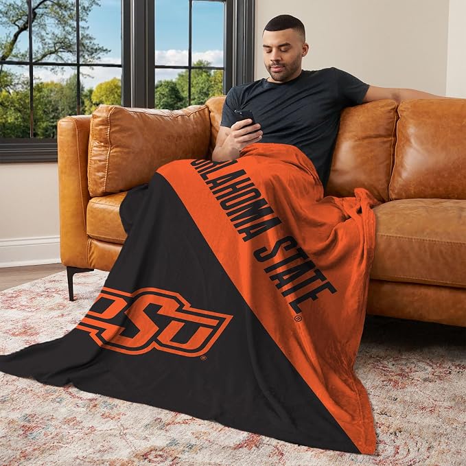 Northwest NCAA Silk Touch Throw Blanket, Ultra Soft Plush Polyester, Lightweight Warm Decorative Fan Gift, 46 x 60 in