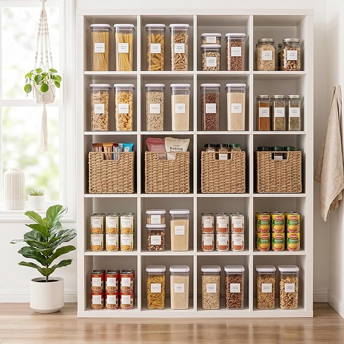 StorageWorks 9 inch Wicker Baskets for Storage,Square Baskets,Natural | 2-Pack,Paper Rope Wicker Storage Cubes,Handwoven Square Cube Organizer Bins,Foldable,Baskets for Organizing,9x9 storage cube