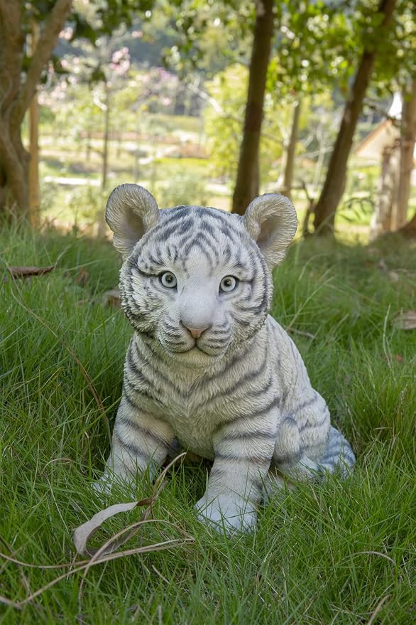 Tocca Hi-Line Gift Sitting White Tiger CUB Statue