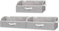 StorageWorks Closet Storage Bins, Trapezoid Organizer Box for Shelves, Fabric Clothes Bin, Foldable Organizing Baskets with Handles, Large, Gray, 3-Pack