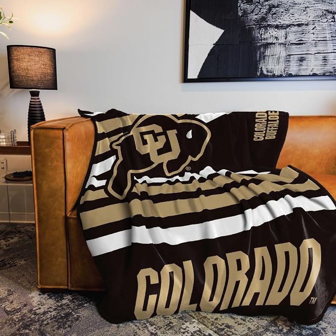 Logo Brands NCAA Raschel Throw Blanket – 50 x 60 Soft Fleece Blanket, Officially Licensed Collegiate Design, Cozy Throw for Tailgating, Game Day, & Home Décor