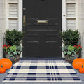 Buffalo Plaid Outdoor Rug 2x3 Navy and Off White Cotton Woven Area Rug Front Porch Mats Washable Indoor Outdoor Doormats Carpet for Entryway Farmhouse Decor