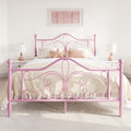 SHA CERLIN Queen Size Metal Bed Frame with Butterfly Headboard, Pink | Metal Platform Bed for Kids, Wrought Iron-Art Headboard/Footboard, Under-Bed Storage, No Box Spring Needed, Easy Assembly