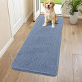 Smiry Dog Door Mat for Muddy Paws 59x24, Absorbent Dirt Trapper, Non-Slip Washable Chenille Entryway Rug for Inside Floor, Airy Blue, Classic Solid