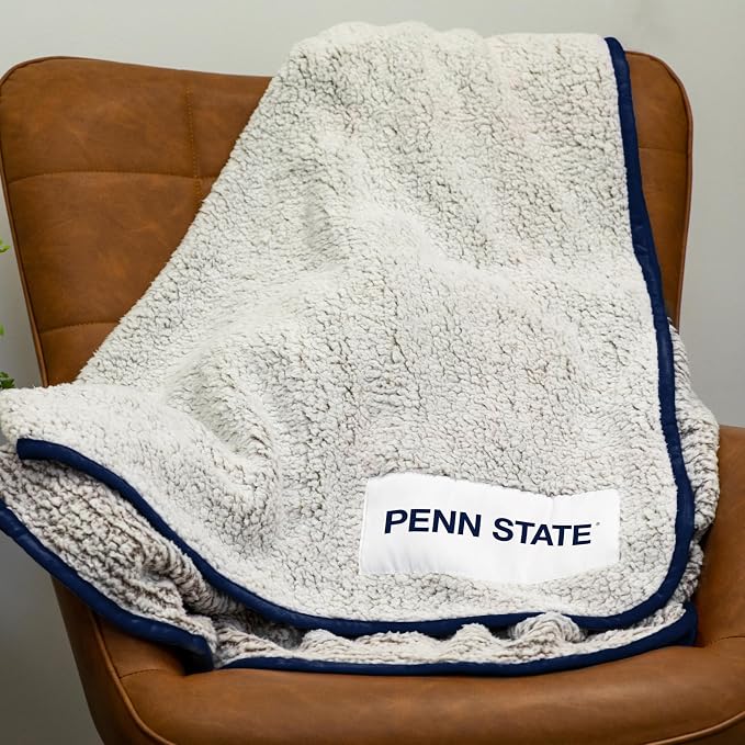 Logo Brands NCAA Frosty Fleece Blanket (50" x 60") – Soft & Warm Sherpa Material with Team Logo, Team Color Trim, Great Gift for Alumni & Students