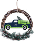 FOCO NFL Unisex-Adult NFL Team Logo Holiday Wreath with Truck
