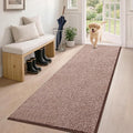PURRUGS Dirt Trapping Door Mat 24" x 59", Non-Slip Machine Washable Entryway Rug, Dog Doormat, Indoor Front Door Mat, Super Absorbent Entry Rug for Muddy Shoes & Paws, Brown-Light Cream