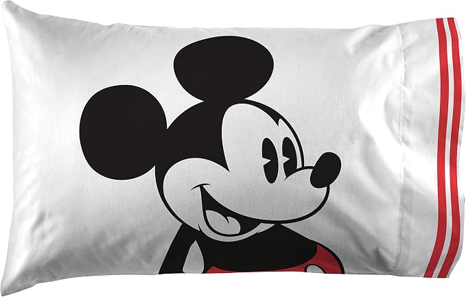 Disney Mickey Mouse Twin Comforter Set 4 Piece Cartoon Bedding, Gray | Bed in a Bag, Comforter Sheets Pillowcase, Official Product, Soft Microfiber, Machine Washable, Easy Care, Kids Gift