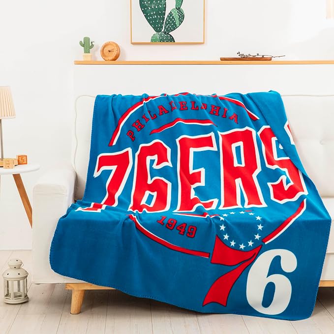 Northwest NBA Philadelphia 76ers Unisex-Adult Fleece Throw Blanket, 50" x 60", Campaign