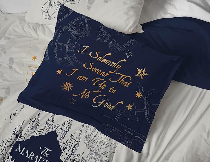 Harry Potter Twin Comforter Set 5 Piece Soft Fantasy Bedding, Beige | Hogwarts, Bed in a Bag, Comforter Sheets Sham Pillowcase, Official Product, Soft Microfiber, Machine Washable, Gift