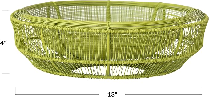Bloomingville Metal Wire Double-Wall Bowl, Chartreuse