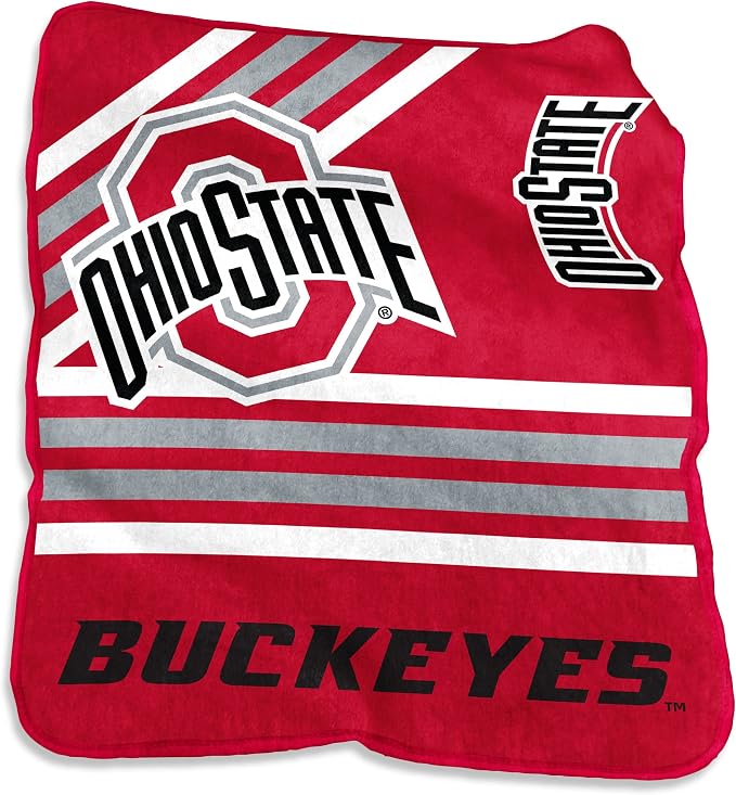 Logo Brands NCAA Raschel Throw Blanket – 50 x 60 Soft Fleece Blanket, Officially Licensed Collegiate Design, Cozy Throw for Tailgating, Game Day, & Home Décor