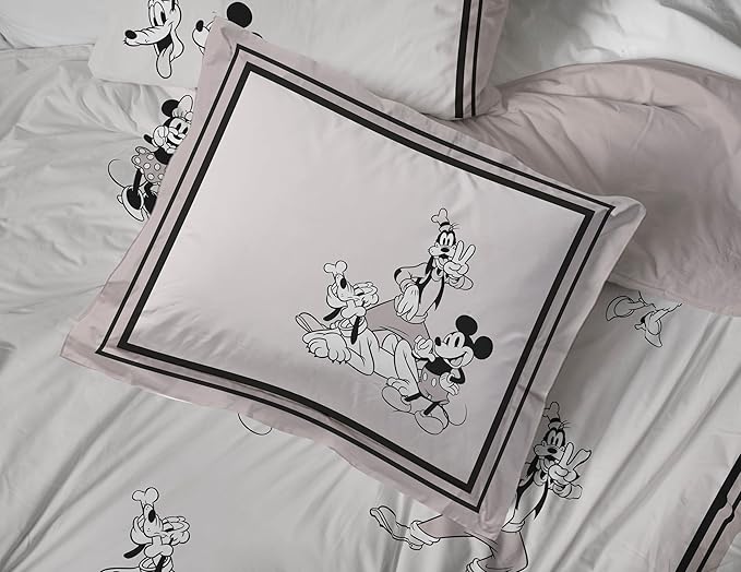 Disney Mickey Mouse and Friends Twin Comforter Set 5 Piece Bedding, Beige | Minnie Donald Goofy, Bed in a Bag, Comforter Sheets Sham Pillowcase, Official Product, Soft Microfiber, Machine Washable