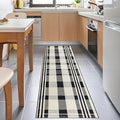 Buffalo Plaid Runner Rug Black and Off White 2x6 Hallway Runner Rug Cotton Woven Rug Farmhouse Checkered Runner Rug Washable Runners for Entryway Kitchen Laundry Room Bedroom Living Room