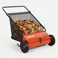 26 Inch Push Lawn Sweeper with Wheels,Manual Push Sweeper for Leaves and Grass Collection,7cu. ft. Hopper Bag,4 Adjustable Spinning Brushes, Ideal for Garden, Patio and Yard Cleanup