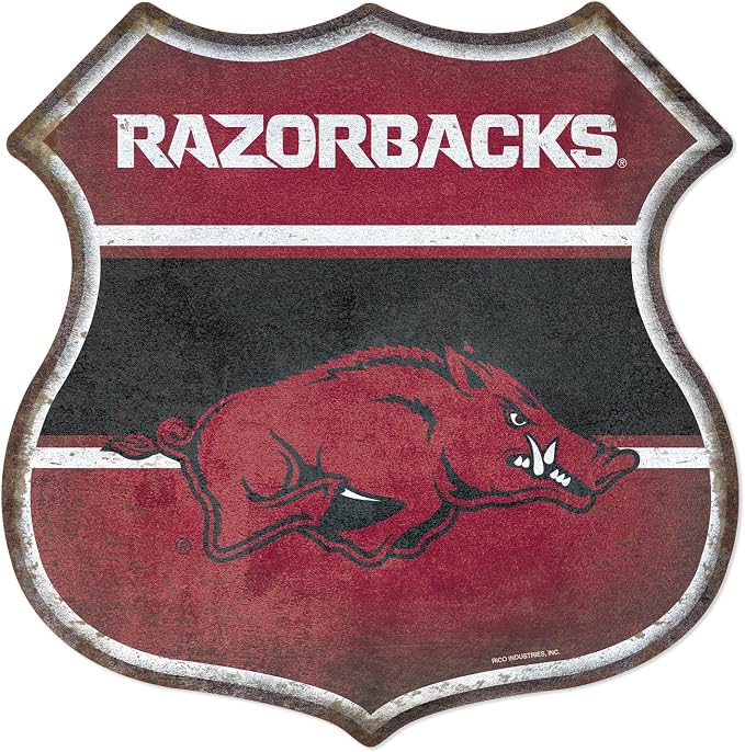 Rico Industries NCAA Rustic 11.5" Metal Route Sign Home Décor/Dorm Room