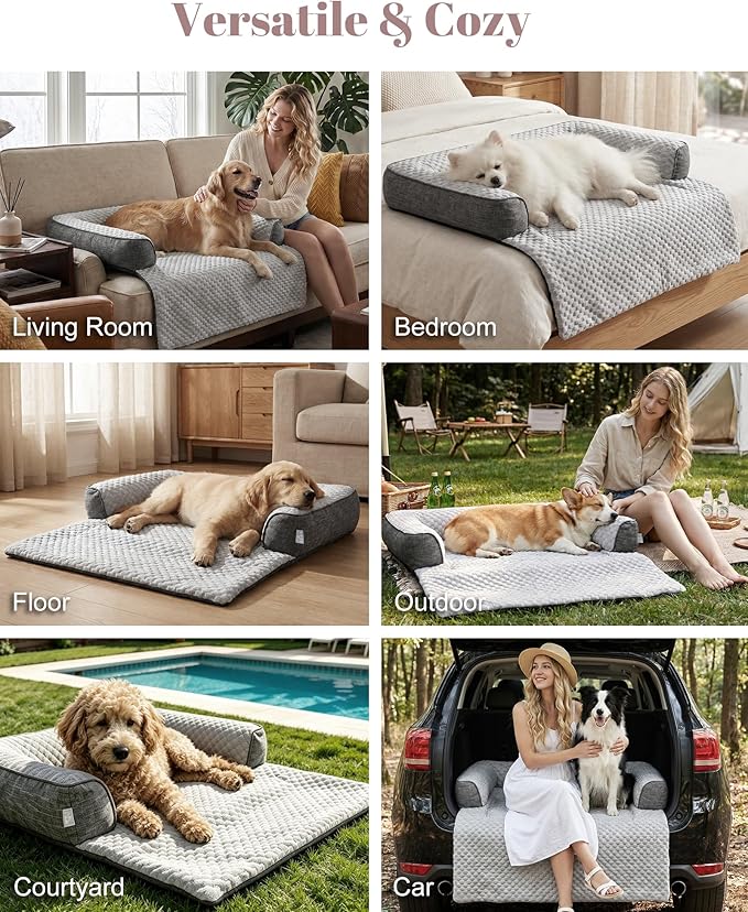 Cooling Dog Bed/Mat for Couch,Medium Size(35" x 31") Cooling Mat for Dog | Non-Slip&Manchine Washable,Ice Silk Cool Fiber Keep Pets Cool & Comfortable,Protects Sofa from Fur & Scratches