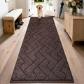 PURRUGS Dirt Trapping Door Mat 24" x 84", Non-Slip Machine Washable Entry Rug, Dog Doormat, Indoor Front Door Mat, Super Absorbent Entryway Rug for Muddy Shoes & Paws, Brown